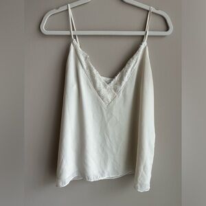 White Lace Trim Cami Top
